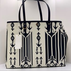 Tory Burch Kerrington Square Canvas Seafaring Tote